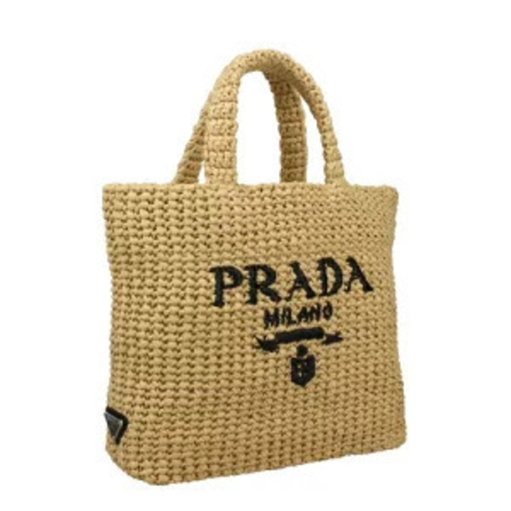 Prada bag yarn raffia tote effect embroidered crochet